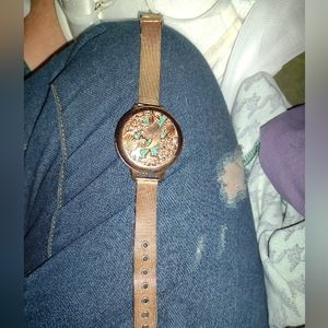 The Little Mermaid women's gold watch with cover!!! NEEDS NEW BATTERY!!